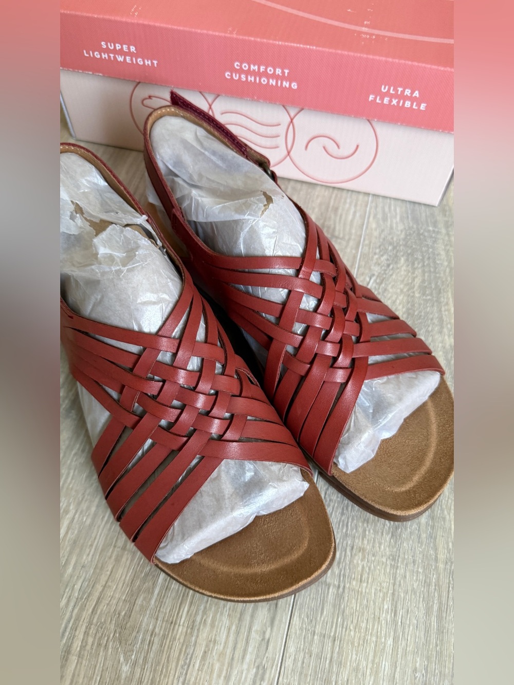 Easy Spirit Women's Woven Slide Sandals in Brick Red
